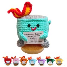Emotional Support Dumpster Fire - Positive Crochet Birthday Easter Basket Stu...