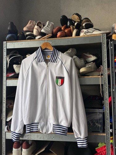 RETRO ITALIA TRAININGSJACKE WEISS TOFFS VINTAGE BOMBERJACKE Gr. M-L - Bild 3 von 11