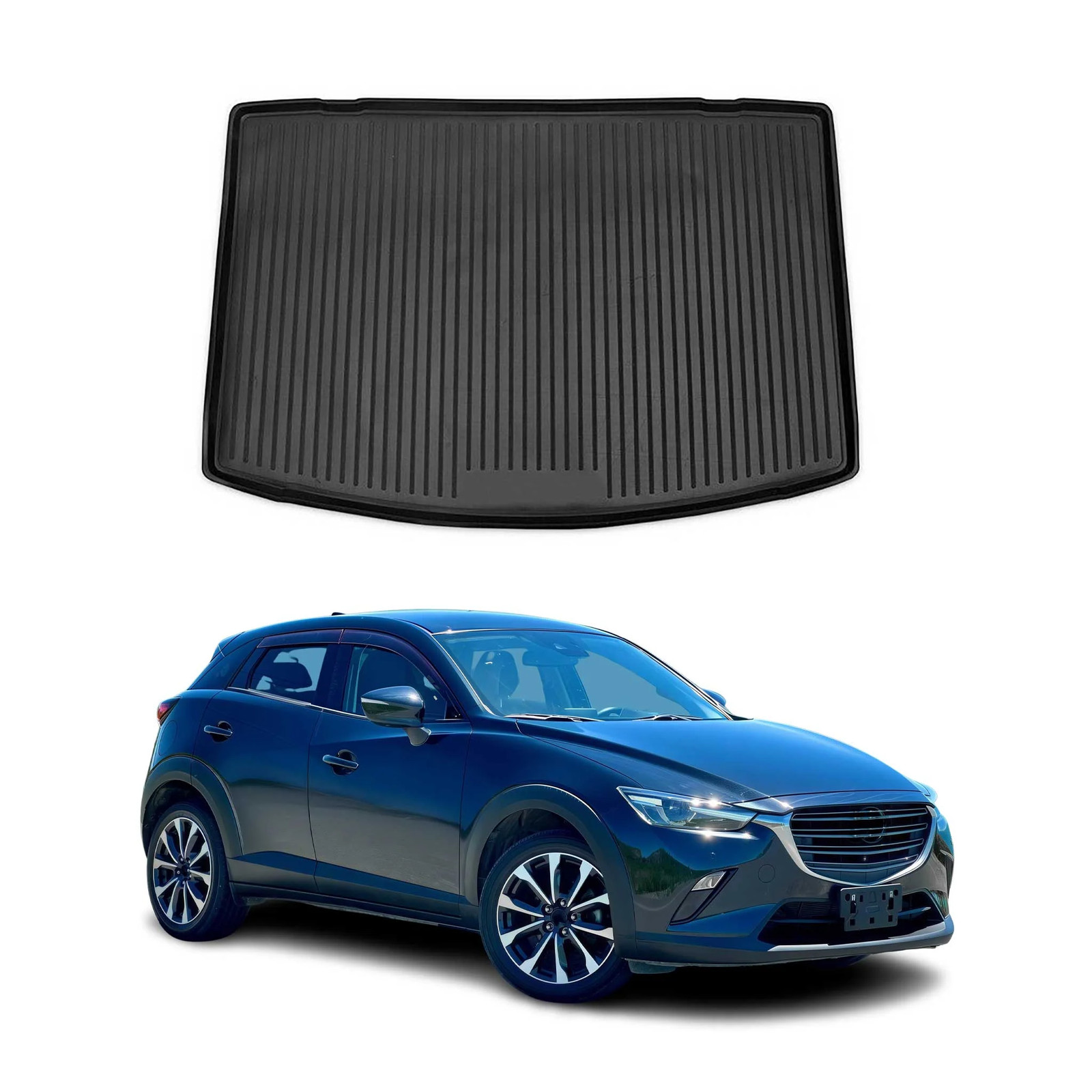 Tapis de coffre Mazda CX-3 en caoutchouc pour stopper la saleté et protéger la moquette