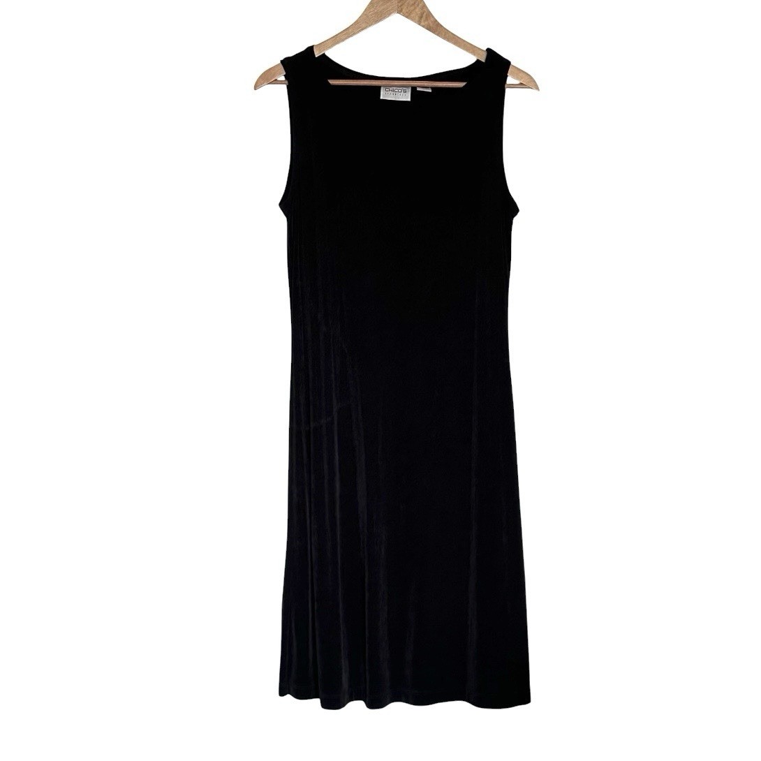 Chico’s Travelers Dress Women’s Size 2 Black Sleeveless Pullover Stretch