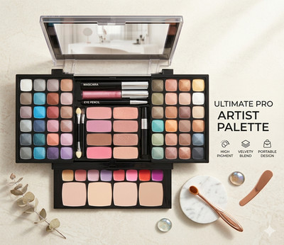 Malibu Glitz Ultimate Combo Makeup Set 48 Eyeshadow Blush Foundation Palette