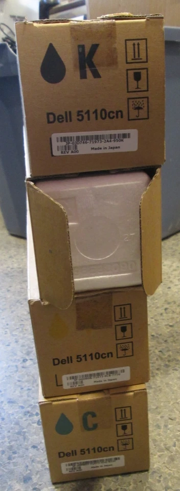 Подлинный набор Dell 5110CN тонер черный пурпурный желтый голубой новый запечатанный - Изображение 2 из 4