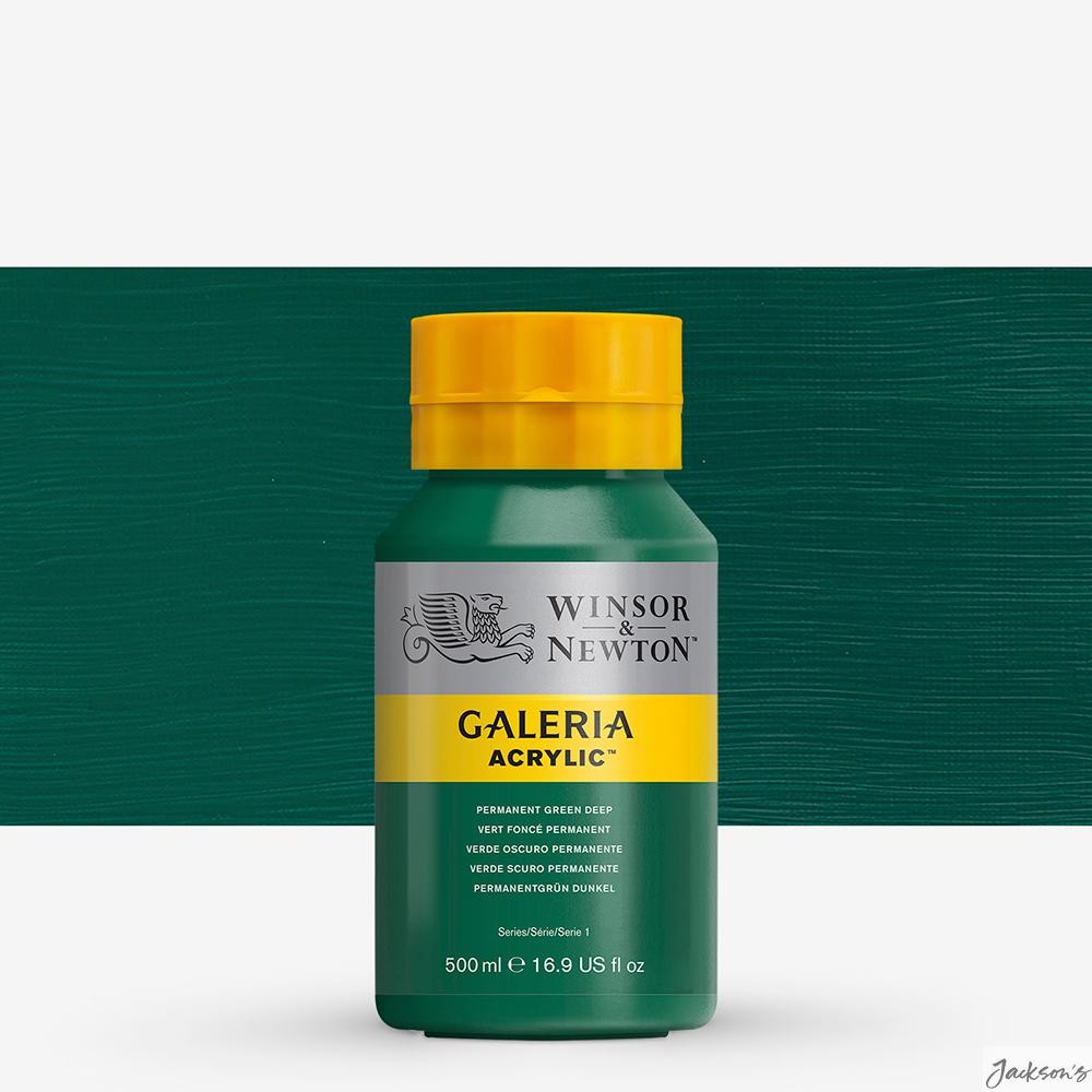 Winsor & Newton Galeria Acrylic Paint Permanent Green Deep 500ml For Artists