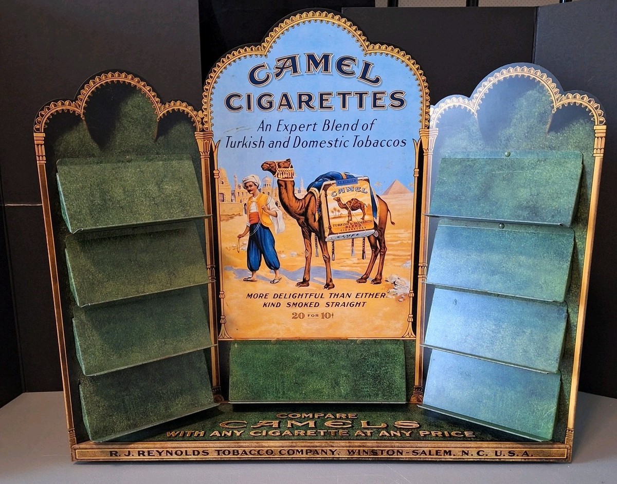 Vintage CAMEL Cigarette Tin Counter Display by R. J. Reynolds Tobacco