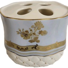 Vintage Croscill Napoleon Ceramic Bathroom Tooth Brush Holder