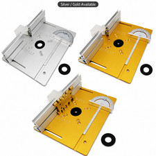Aluminum Router Table Insert Plate w/ Miter Gauge Durable Woodworking Bench Tool