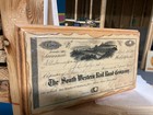 1889 SOUTH WESTERN RAILROAD RAILWAY STOCK CERTIFICATE ON A WOODEN BASE — photo 2