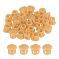 64Pcs 8mm Orange Nylon Plastic Round Locking Hole Plugs Insert End Caps