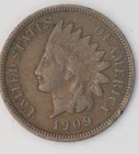 1909 indian Head Penny - Beautiful XF Coin - Diamonds + Full Liberty