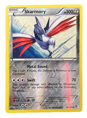 Skarmory 96/149 Reverse Holo Uncommon Boundaries Crossed Pokemon Lightly Played