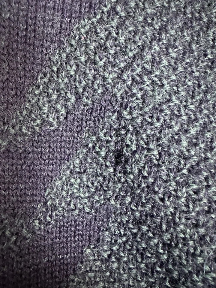 Suéter Vintage Valentino Uomo Para Hombre M Verde Azul 100% Lana Geométrico Abuelo Foto 3 de 4