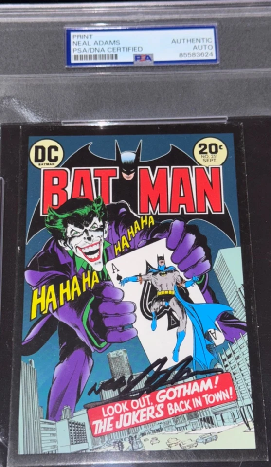 Neal Adams "Batman #251 The Jokers Back Artist" Signed DC Comics Postcard PSA - Image 4 of 4