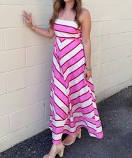 Entro Darlene Sleeveless Midi Dress Pink/ Cream