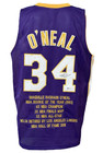 Los Angeles Lakers Shaquille O'Neal Autographed Pro Style Purple Stat Jersey ...