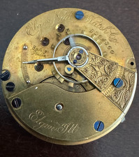 VINTAGE 18 SIZE ELGIN POCKET WATCH MOVEMENT GR. 74 KEEPING TIME