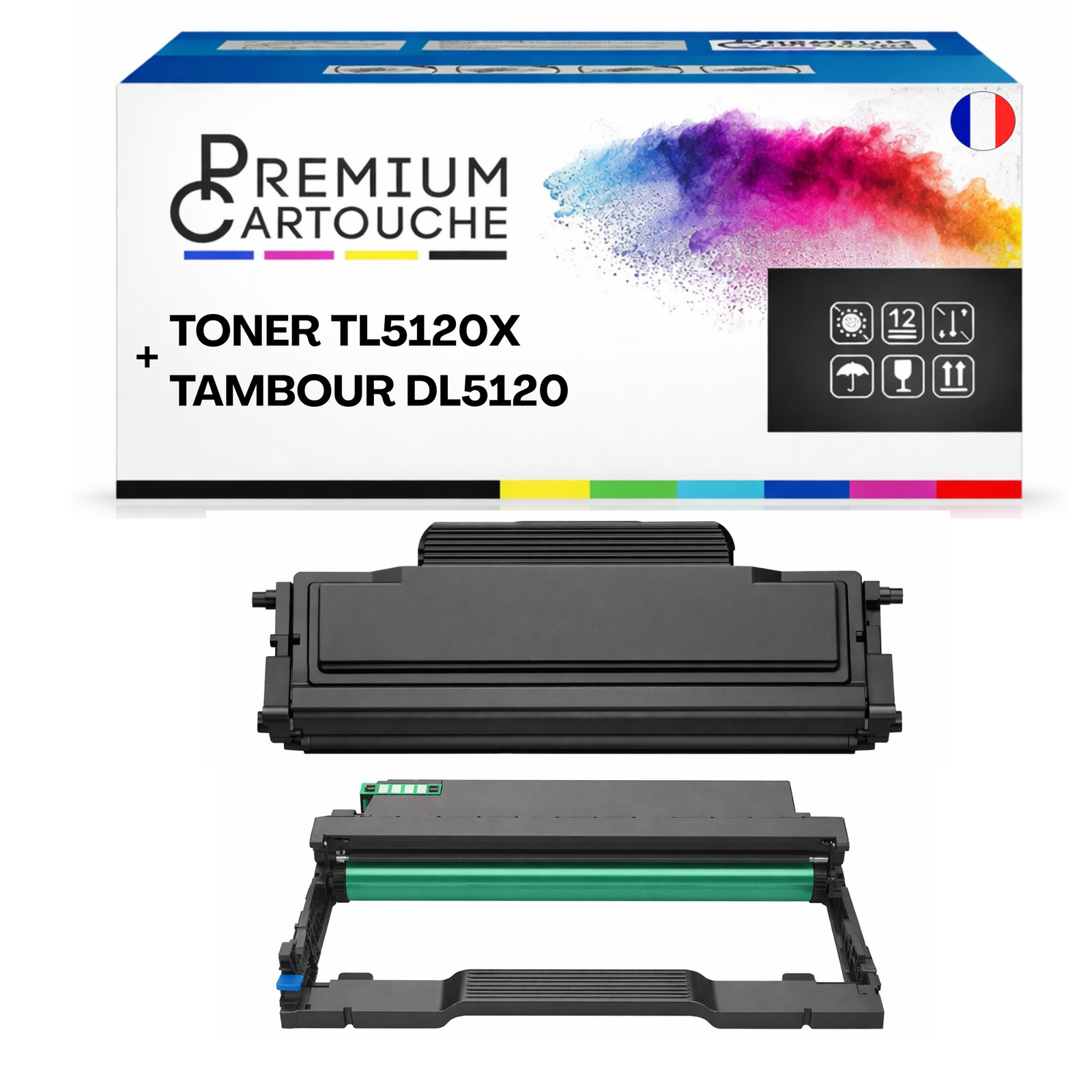 Kit Toner TL410X avec Tambour DL410 de 12000 Pages pour Impression Laser Nette