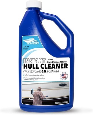 Seaworks Instant Boat Hull Stain Remover, Gel Cleaner - Remove Stains, Quart