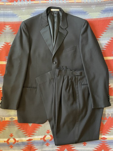 Joseph, JOSEPH ABBOUD Made in USA Vintage 3-Button Pleated Front Wool Tuxedo Size 42 L