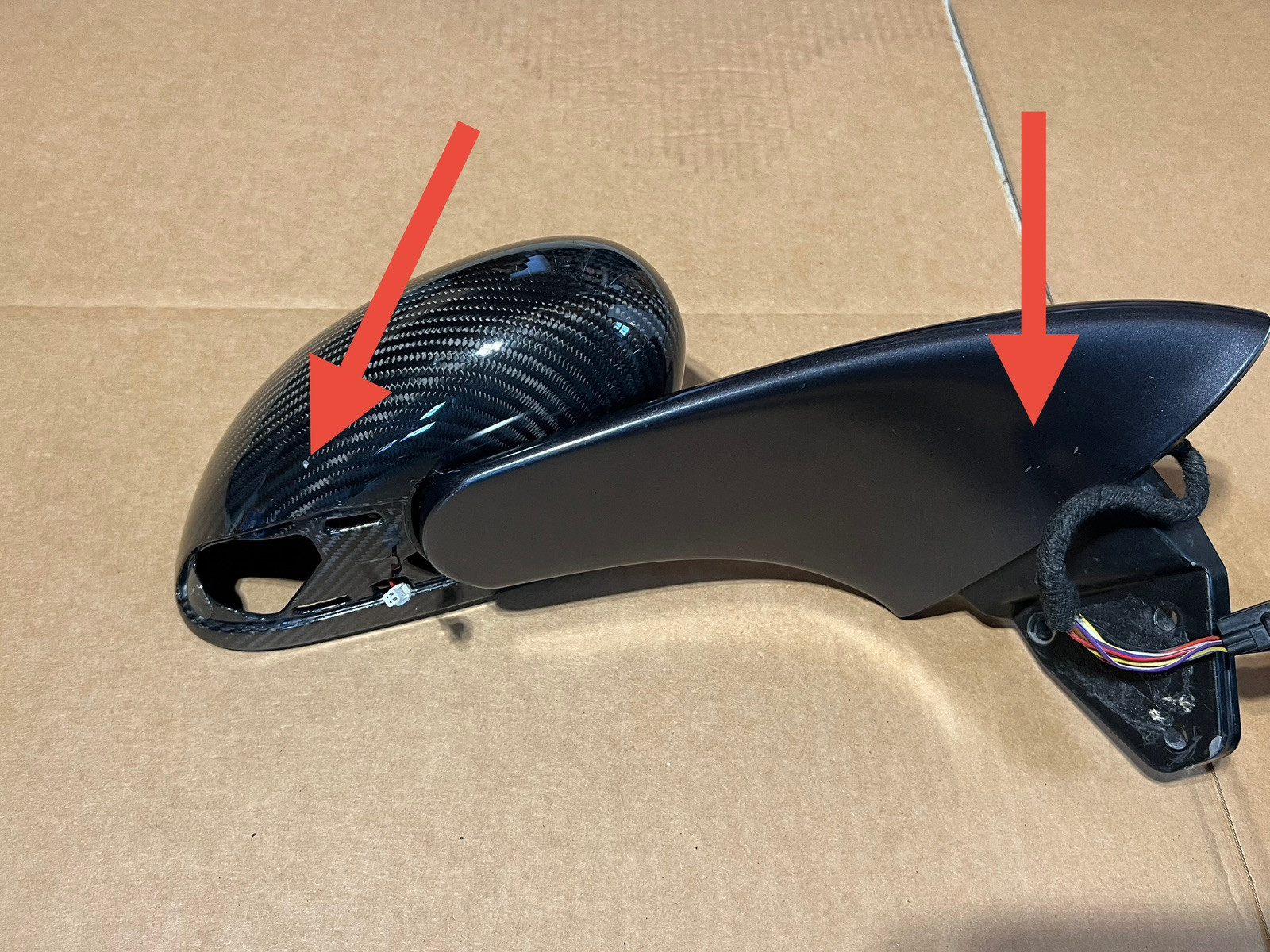 Mclaren MP4-12C, OEM Genuine Carbon Fiber, RH & LH Side View Mirrors, Used