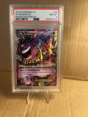 Pokmon TCG MegaGengarEX Phantom Forces Holo Card 35119 2014 PSA 8 G2U