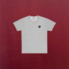 COMME DES GARCONS PLAY CDG PLAY BLACK EMBLEM BASIC GRAY T-SHIRT SIZE XL