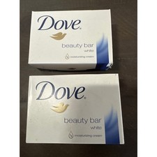 Dove White Beauty Bar 4.25 oz Moisturizing Cream Soap 2 Pack Lot USA Made