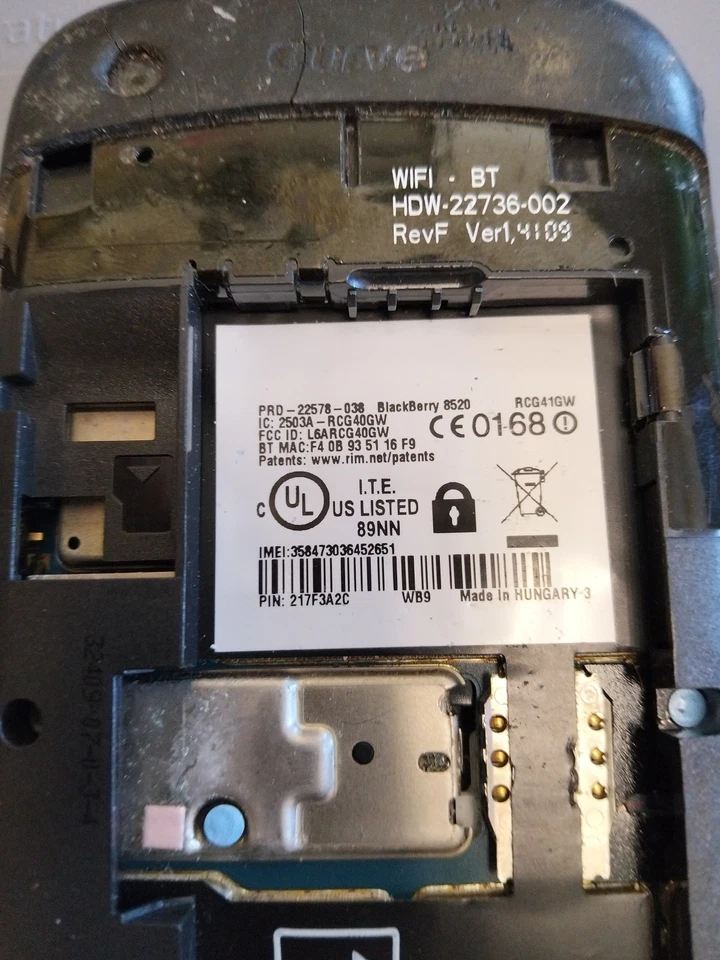 Smartphone BlackBerry Curve 8520 Per Ricambi - Immagine 3 di 4