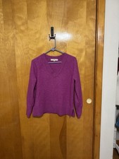 Women  s Loft Sweater Xs Pink Stretch V Neck
