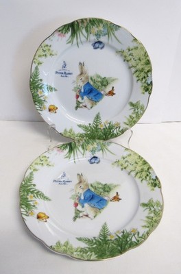 Pair of Beatrix Potter Peter Rabbit Garden Salad / Dessert Plates - NEW w/Tag