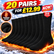 5-20 Pairs Mens Thermal Socks Thick Warm Winter Everyday Boot Sock Size 6-11 Uk