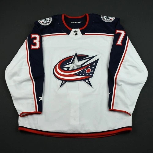 2017-18 Markus Hannikainen Columbus Blue Jackets Game Used Worn Hockey Jersey