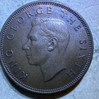 New Zealand 1/2 Penny 1952 King George VI Copper-Nickel BN KM#14 — photo 1