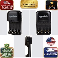AA AAA Ni-MH Rechargeable Battery Charger USB Port Amazon Basics