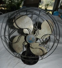 10" 1939 Antique EMERSON ELECTRIC 2450B Oscillating Cast Iron Metal Electric Fan