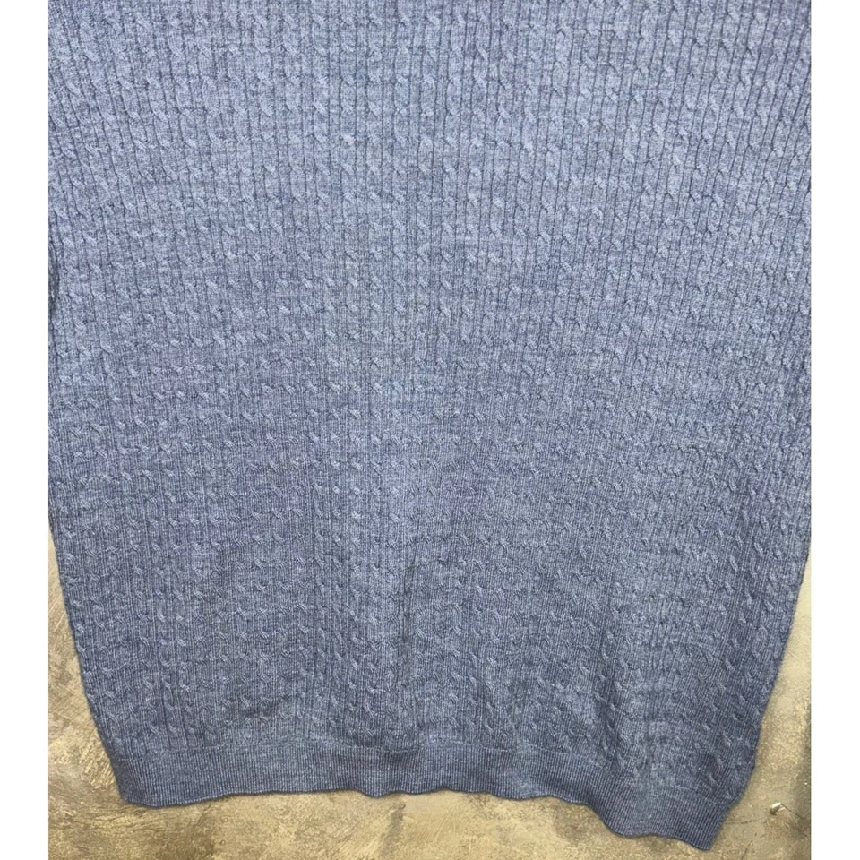 Camisa Polo Grayson & Dunn Para Hombre XL Manga Larga 100% Lana Merino Tejida Azul Foto 3 de 4