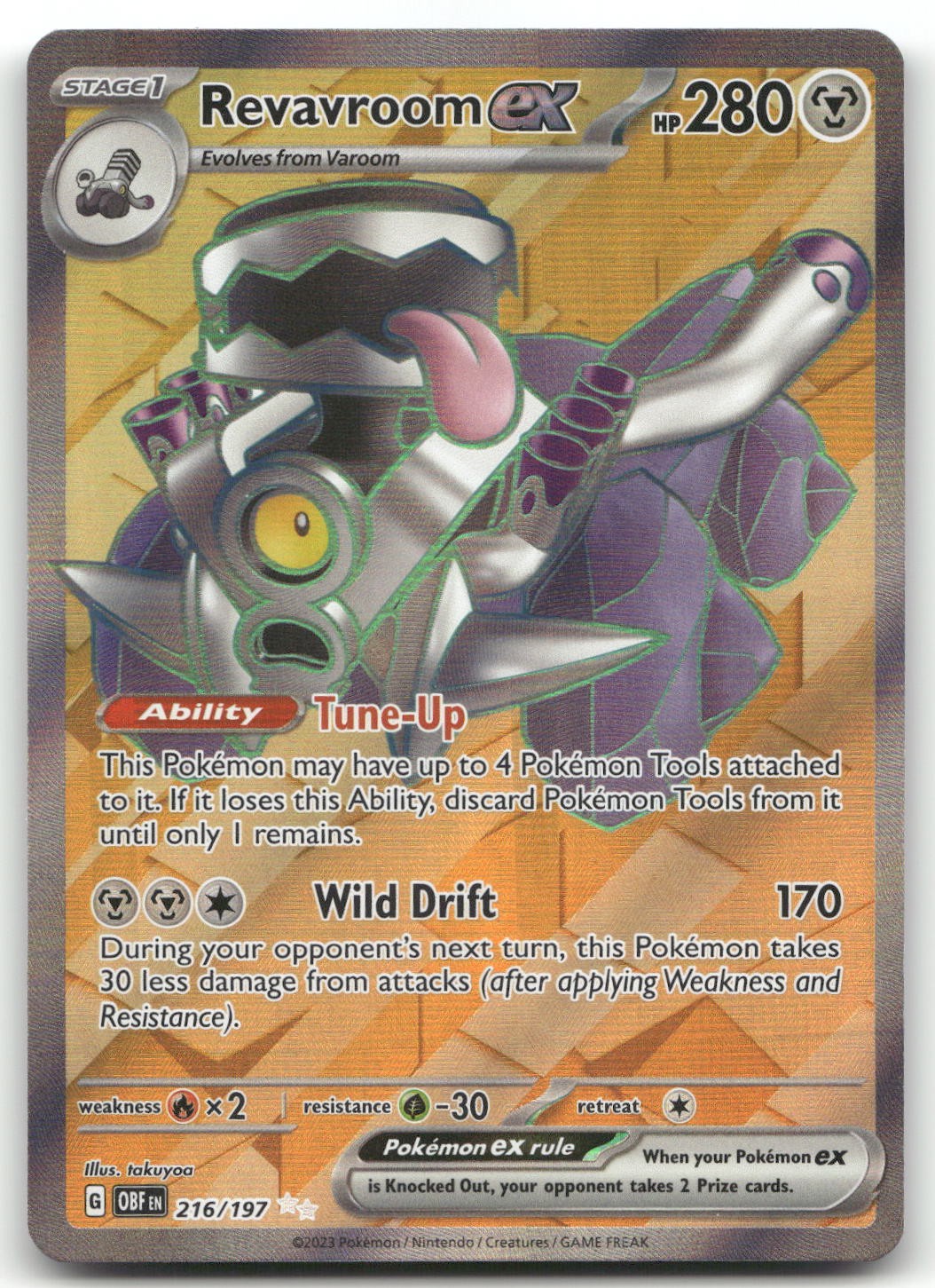 Revavroom ex - 216/197 #216/197 (Holo) (NM) SV03: Obsidian Flames OBF Pokemon