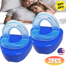 Anti Snoring Sleep Aid Device Silicone Tongue Mouthpiece Snore Stopper with Case