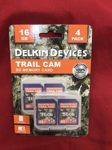 Delkin Devices Trail Cam 16 GB SD Memory Card 4 Pack. New