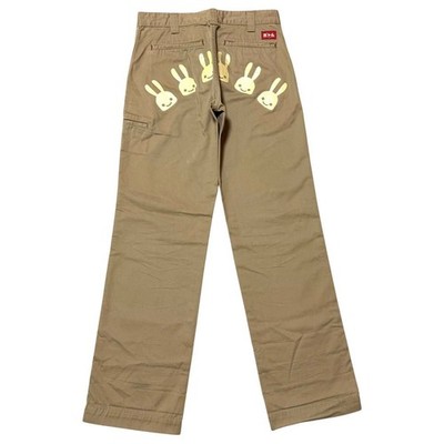 CUNE Japanese 6 Rabbit Logo Printed Work Chino Pants Beige Casual Style Japan