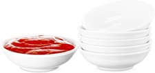 6 Pack Soy Sauce Dish 3inch Ceramic Dipping Bowls Bulk 1.2 Oz White Dipping