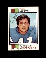 Tom Matte Signed 1973 Topps San Diego Chargers Autograph