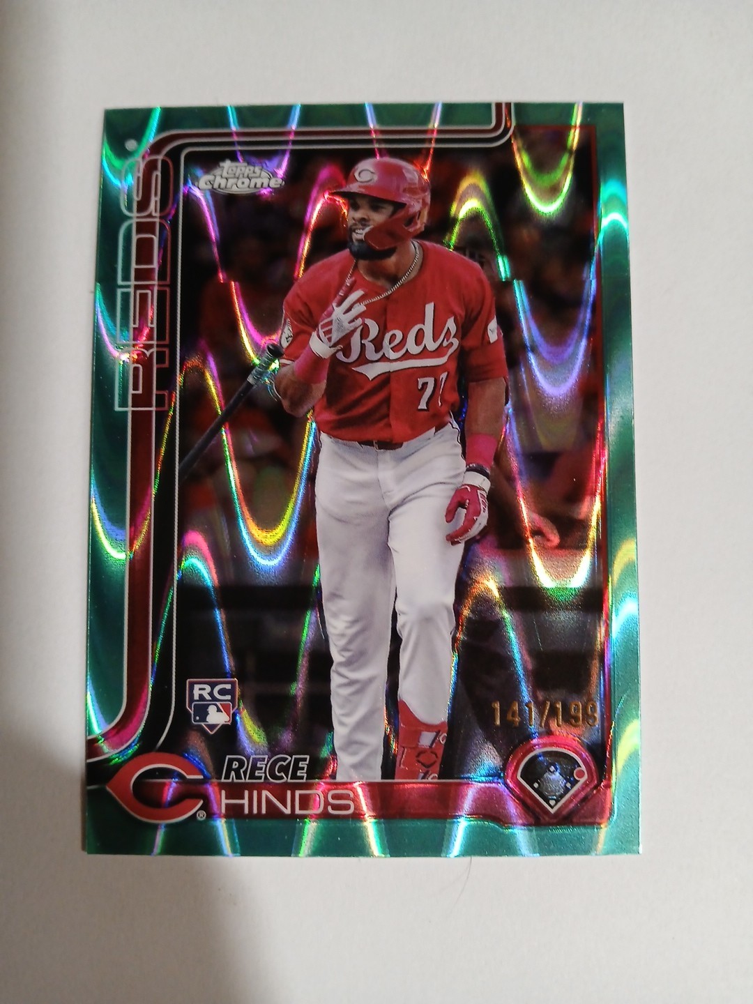 2025 Topps Chrome - Rece Hinds #253 Aqua Raywave Refractor /199 (RC)
