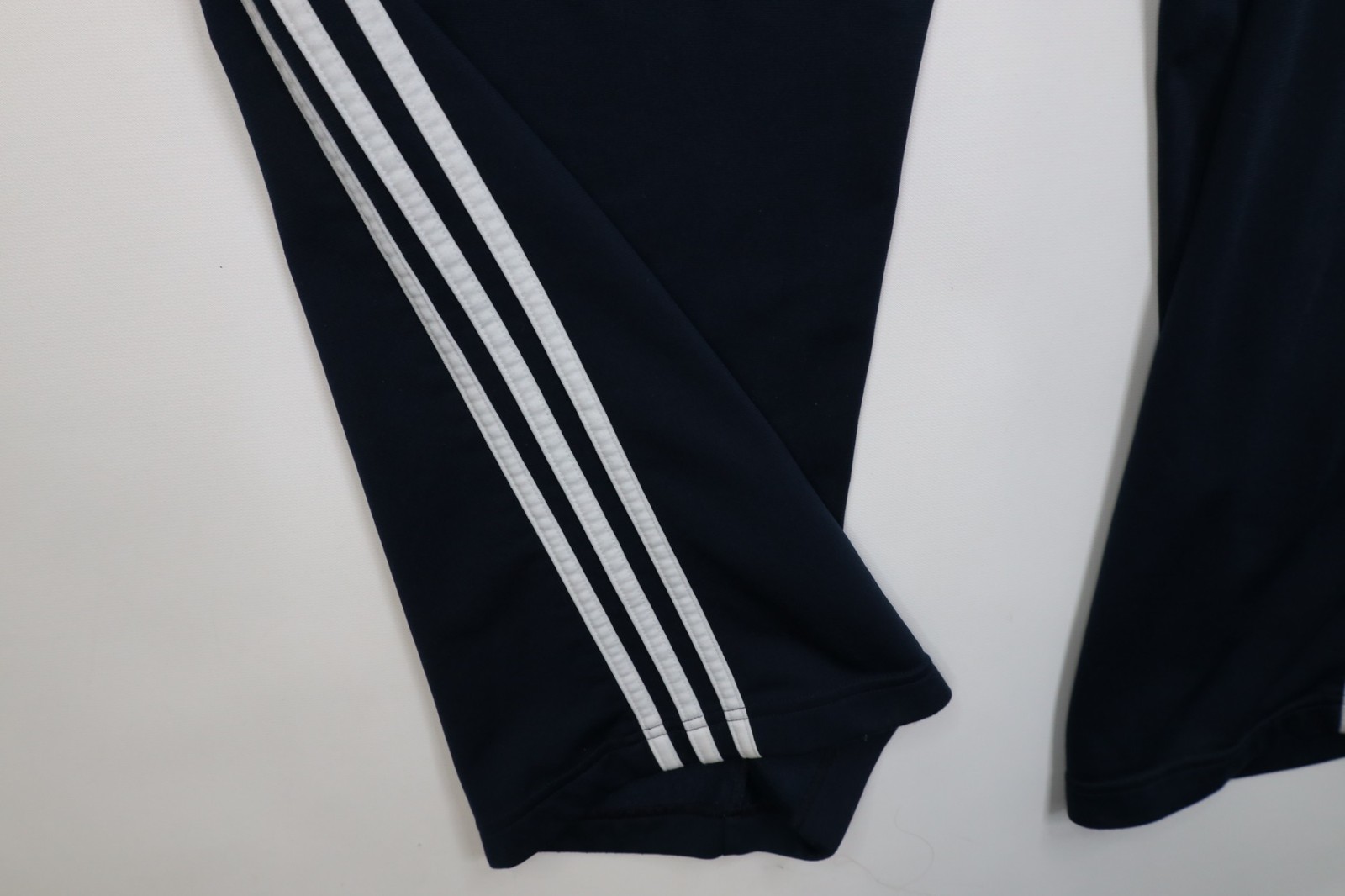 Vintage Y2K Adidas Mens XL Faded Striped Wide Leg Sweatpants Pants Navy Blue thumbnail 14