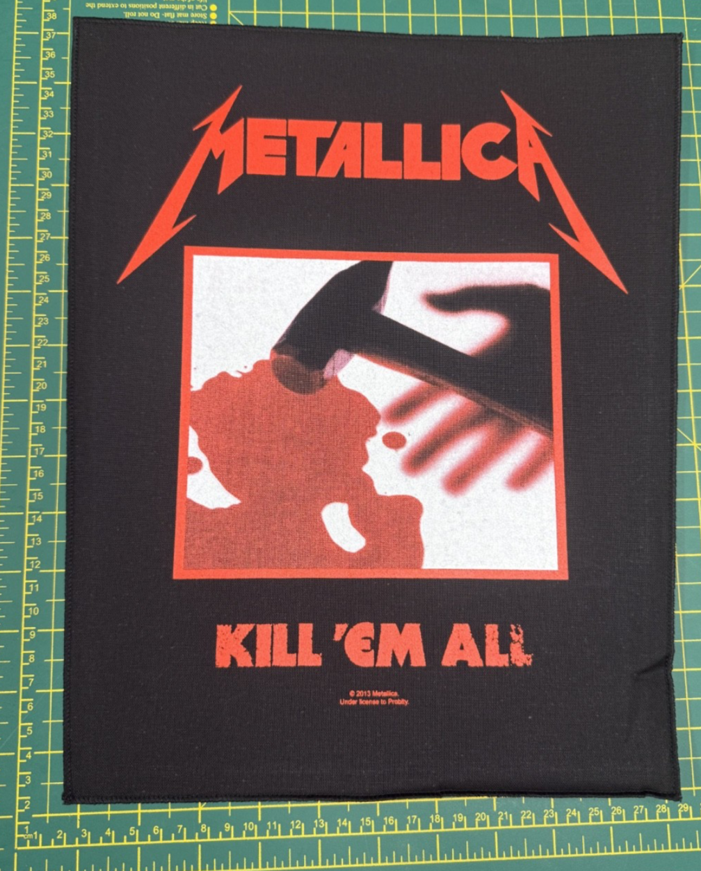 Metallica Kill 'Em All Large Size Printed Sew On Back Patch Officially Licensed