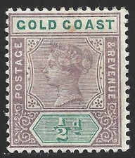 Gold Coast, Scott #26, 1/2p Queen Victoria, MH