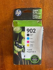 HP 902 Ink Cartridges - 4-Pack Black Cyan Magenta Yellow 01/2023 Open Box