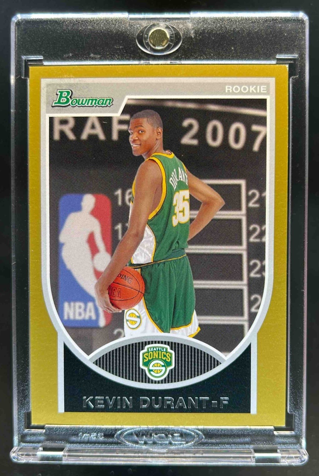 2007-08 Bowman Kevin Durant Gold Rookie Rookie RC #1/99 SuperSonics