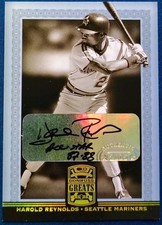 Harold Reynolds 2005 Donruss Greats Signature Gold HoloFoil Autograph #85