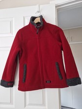AIGLE - Red Fleecey Jacket Warm Winter Coat Top Long Sleeve UK 6 Women's