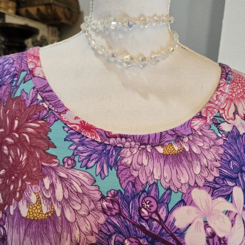 LuLaRoe Ana Purple Pink Blue Long Maxi Dress sunflowers NWOT XL. 19 - Image 4 of 4